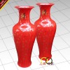 中国红百福大花瓶