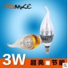 铝合金+PCLED蜡烛灯外壳材质|3W节能拉尾光源单灯蜡烛灯