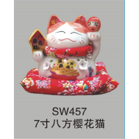 SW457 7寸 八方樱花猫